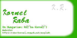 kornel raba business card